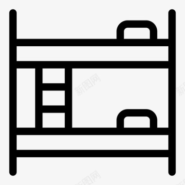 卧室暖风机双层床卧室假日图标