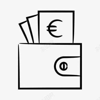 欧元图标钱包欧元金融图标