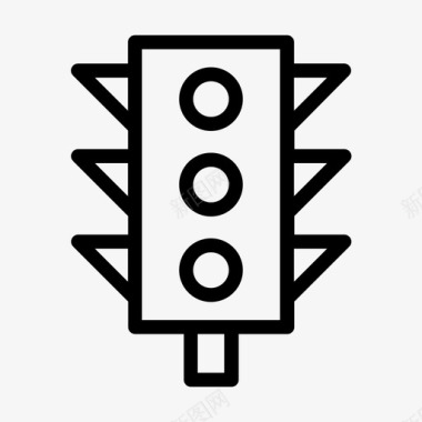 道路施工标志交通锥灯道路图标