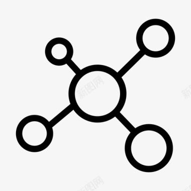 分子结构晶体原子连接图标