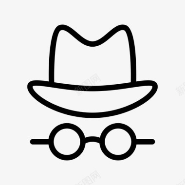帽子符号黑客特工眼镜图标