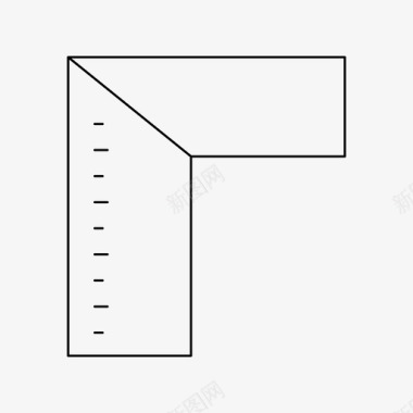 正方形方框尺子量具刻度图标