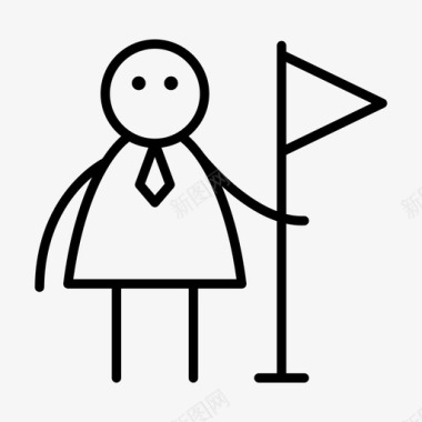 人物篮球旗手生意人物图标