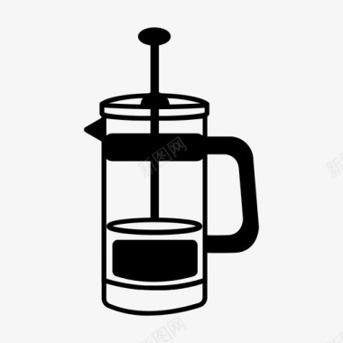 法式法式印刷机咖啡机咖啡店图标