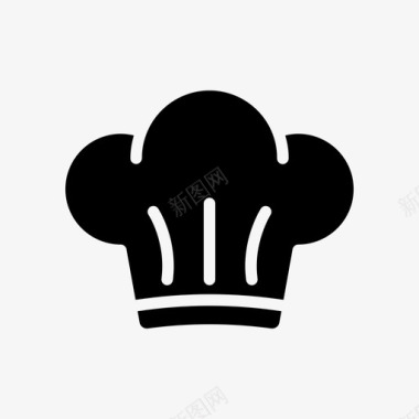 帽子符号厨师帽子厨具图标