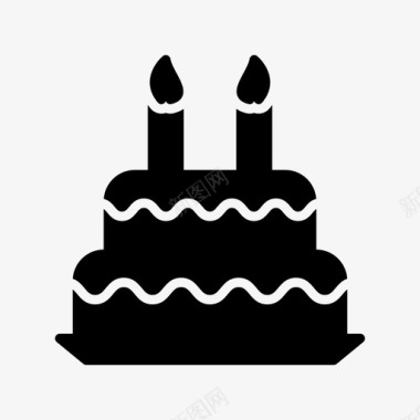 设计甜蜜蛋糕生日蜡烛图标