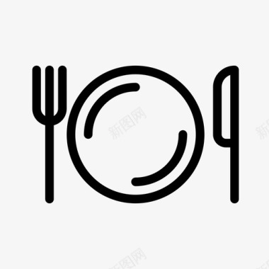厨房餐具吃的叉子图标