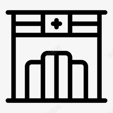 药房建筑与城市建筑图标