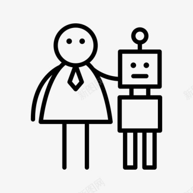 带机器人的人安卓商务图标
