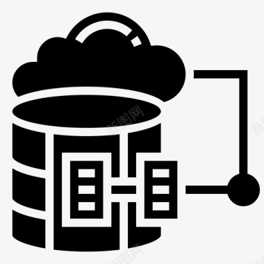服务器云存储数据库在线图标