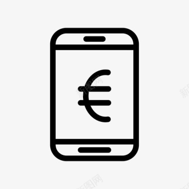 信用卡支付欧元金融移动图标