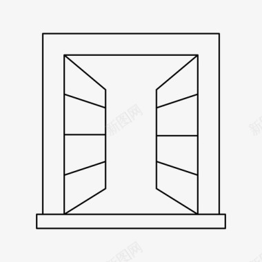 纹理框架窗建筑门图标