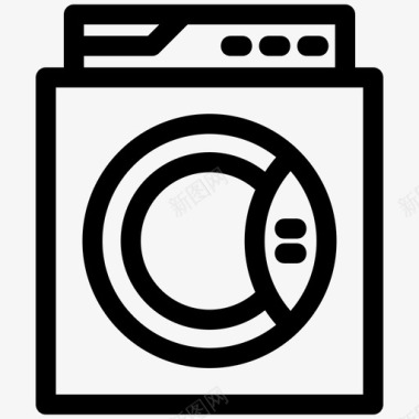 洗衣机洗衣衣服家务图标