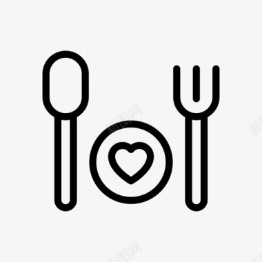 餐厅爱情约会心脏图标