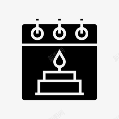 庆祝生日日历生日蛋糕图标