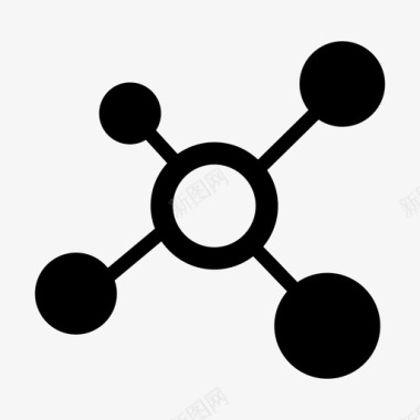 分子结构晶体原子连接图标