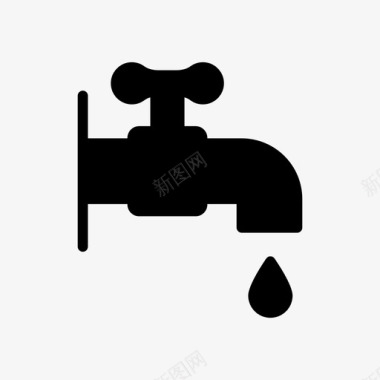 动感水花水龙头滴水工具图标
