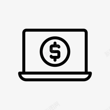 火焰美元图标美元金融笔记本电脑图标