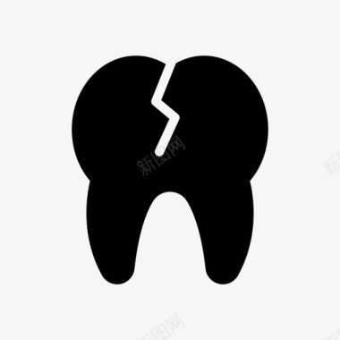 护理牙齿破碎空洞图标