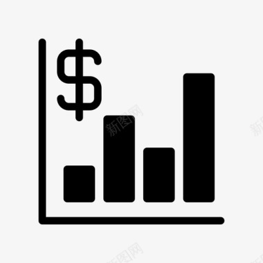 美元小图标条形图美元金融图标