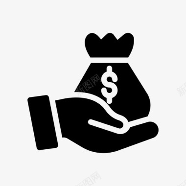 火焰美元图标美元包商业图标