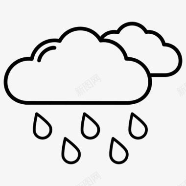 彩色按钮雨毛毛雨大雨图标