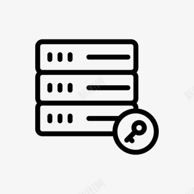 数据托管服务器数据库密钥图标