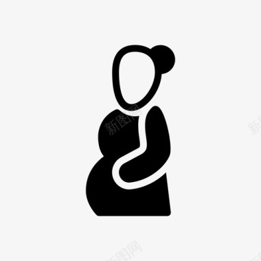 抱着妈妈怀孕肚子妇科图标