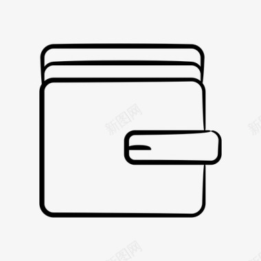 手绘钱包钱包收入钱图标