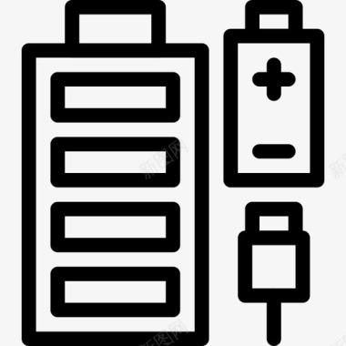 便携设计附件电源电池充电器图标
