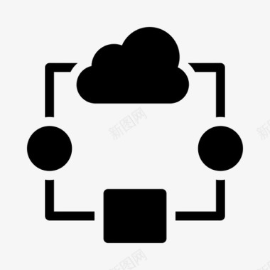 服务器云计算连接数据库服务器网页设计开发图标