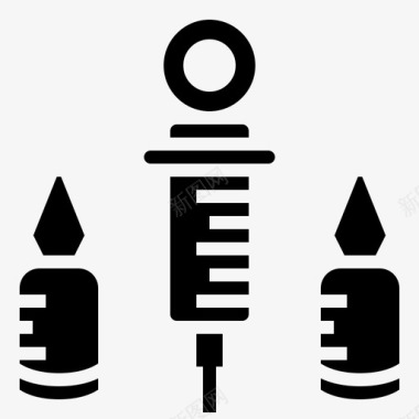 疫苗注射注射器药品治疗图标