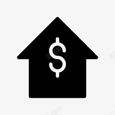 火焰美元图标美元银行房子图标