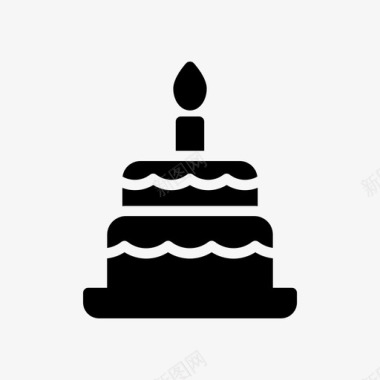 手绘蜡烛蛋糕生日蛋糕蜡烛聚会图标