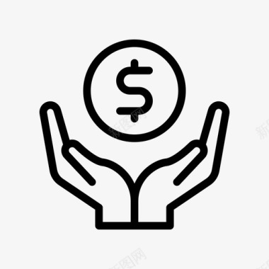 火焰美元图标美元保险货币图标