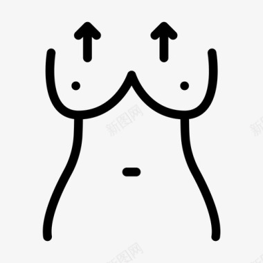 不对称的乳房不对称隆胸图标