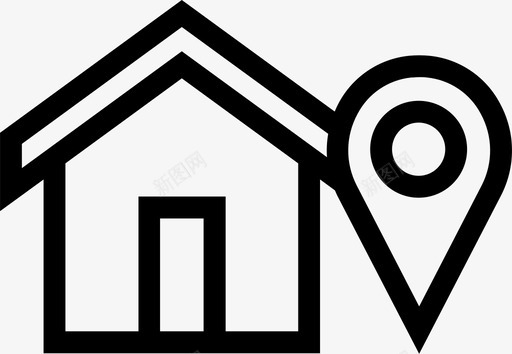 简约房子家房子位置图标