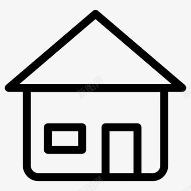 简约房子家庭建筑房子图标