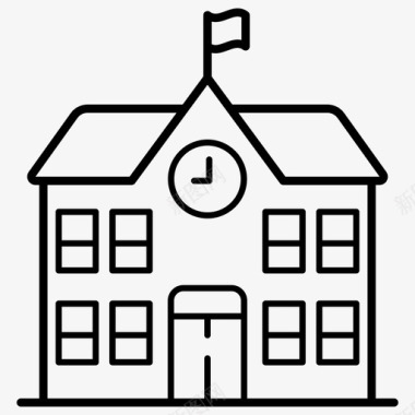 彩色按钮学校学院大楼学院图标