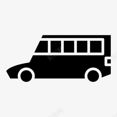 公共标识红公共汽车汽车运输工具图标