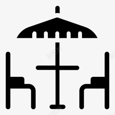 阳伞露台椅子食物和餐厅图标