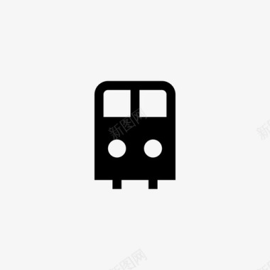 公共标识红公共汽车送货运输图标