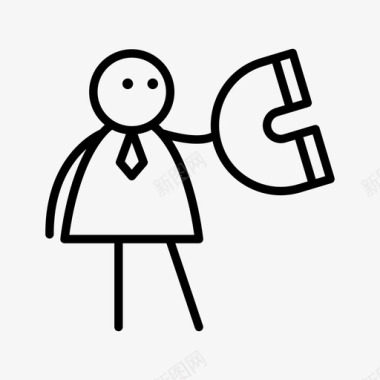 人物篮球磁铁商业人图标