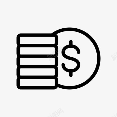 美元小图标储蓄硬币货币图标