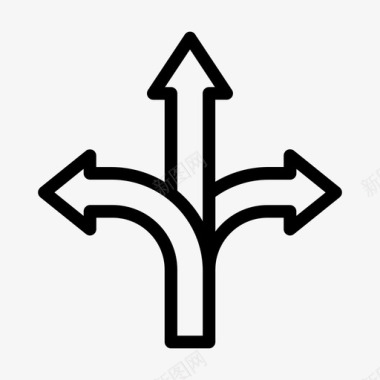 道路施工标志道路箭头方向图标