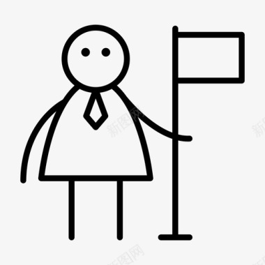 人物篮球棒棒糖生意旗帜图标