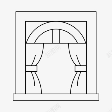 窗帘素材图片窗帘装饰家具图标