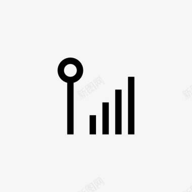 白色信号塔信号连接技术图标