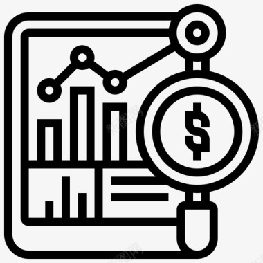 科技商务人士金融研究分析营销图标