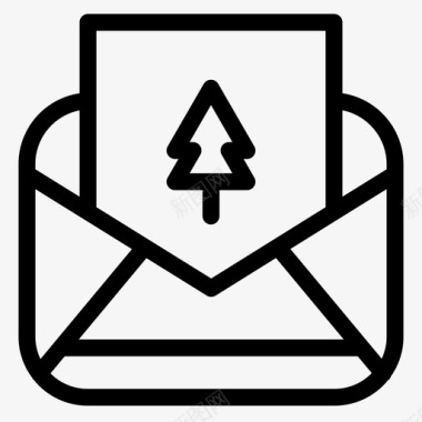圣诞之夜邮件电脑邮件电子邮件图标